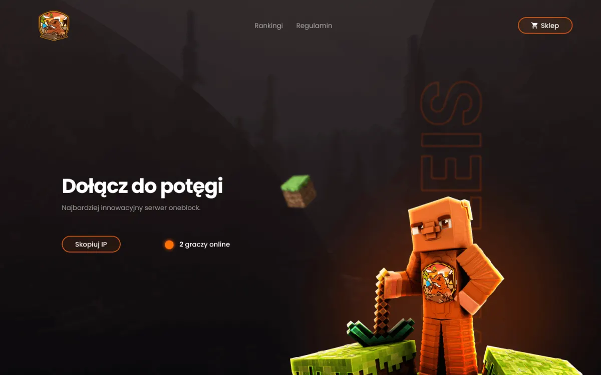 moleis.net game server website with a store button and an online player counter